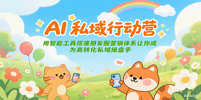 AI私域行动营：用智能工具搭建朋友圈营销体系让你成为高转化私域操盘手|无忧资源社