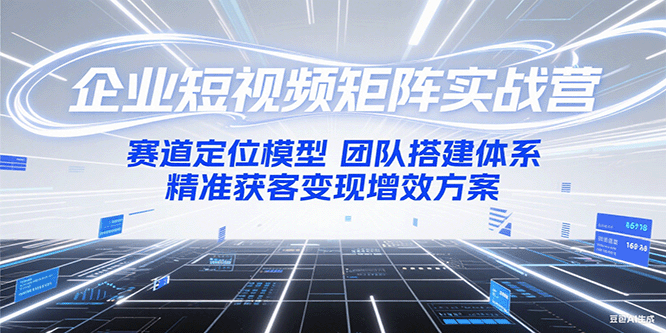 企业短视频矩阵实战营：赛道定位模型+团队搭建体系+精准获客变现增效方案|无忧资源社