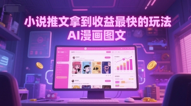 小说推文拿到收益最快的玩法，AI漫画图文|无忧资源社