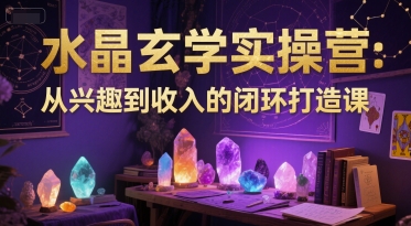水晶玄学实操营：从兴趣到收入的闭环打造课|无忧资源社
