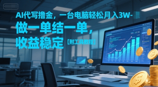 AI代写撸金，一台电脑轻松月入1-3W，做一单结一单，收益稳定【附工具教程】|无忧资源社
