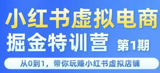 小红书虚拟电商掘金特训营第1期，从0到1，带你玩转小红书虚拟店铺|无忧资源社