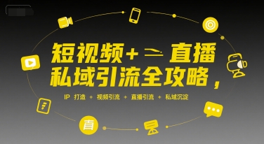 短视频+直播私域引流全攻略，IP打造 +视频引流 +直播引流 +私域沉淀|无忧资源社