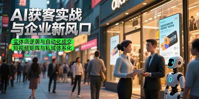 （15348期）AI获客实战与企业新风口，实体店逆袭与自动化成交 短视频矩阵与私域体系化|无忧资源社