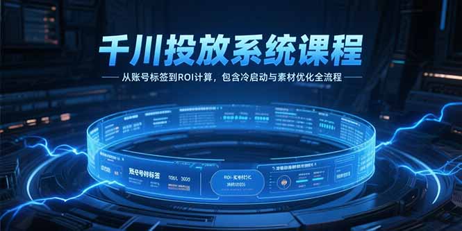 （15263期）千川投放系统课程，从账号标签到ROI计算，包含冷启动与素材优化全流程|无忧资源社