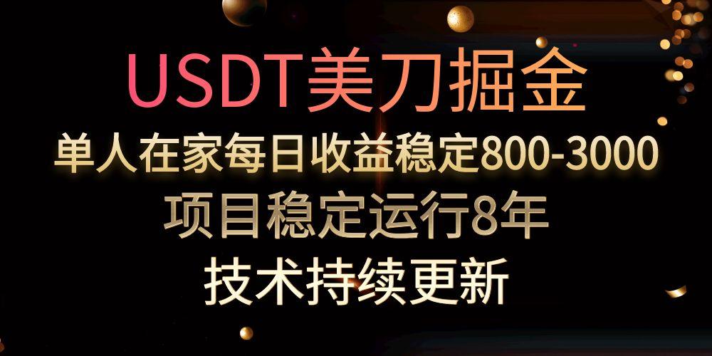 （15527期）USDT美刀掘金，单人每日收益800-3000，稳定运行8年|无忧资源社
