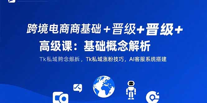 （15496期）跨境电商基础+晋级+高级课：基础概念解析,Tk私域涨粉技巧,AI客服系统搭建|无忧资源社