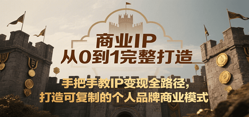 商业IP从0到1完整打造，手把手教IP变现全路径，打造可复制的个人品牌商业模式|无忧资源社