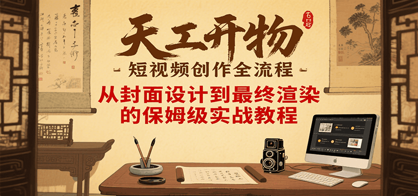 天工开物短视频创作全流程，从封面设计到最终渲染的保姆级实战教程|无忧资源社