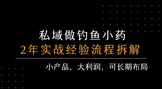 私域做钓鱼小药 每单利润3张+ 详细流程拆解|无忧资源社