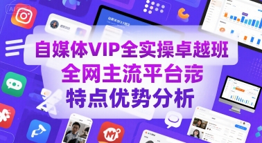 自媒体VIP全实操卓越班，全网主流平台特点优势分析|无忧资源社