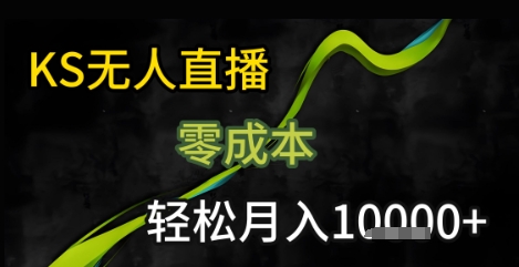 KS无人直播25年最新玩法，只需一部手机，轻松月入1W+【揭秘】|无忧资源社