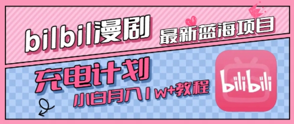 最新蓝海项目，B站充电计划，小白也能月入1w+|无忧资源社