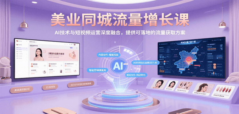 美业同城流量增长课，AI技术与短视频运营深度融合，提供可落地的流量获取方案|无忧资源社