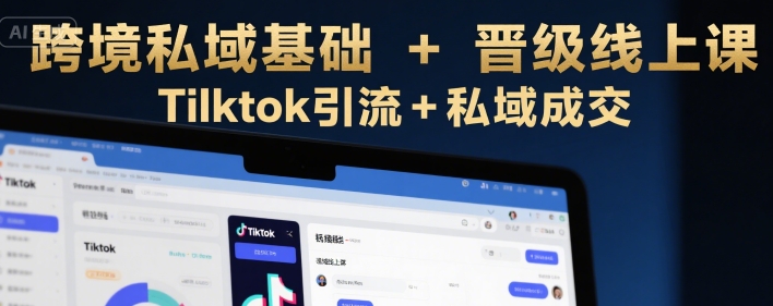 跨境私域基础+晋级线上课，Tilktok引流+私域成交|无忧资源社