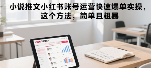 小说推文小红书账号运营快速爆单实操，这个方法，简单且粗暴|无忧资源社
