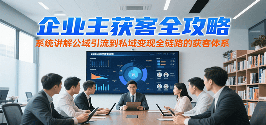 企业主获客全攻略，系统讲解公域引流到私域变现全链路的获客体系|无忧资源社