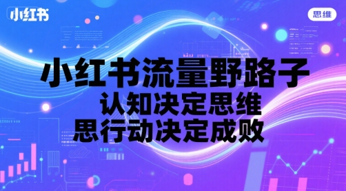 小红书流量野路子，认知决定思维，思维决定行动，行动决定成败|无忧资源社