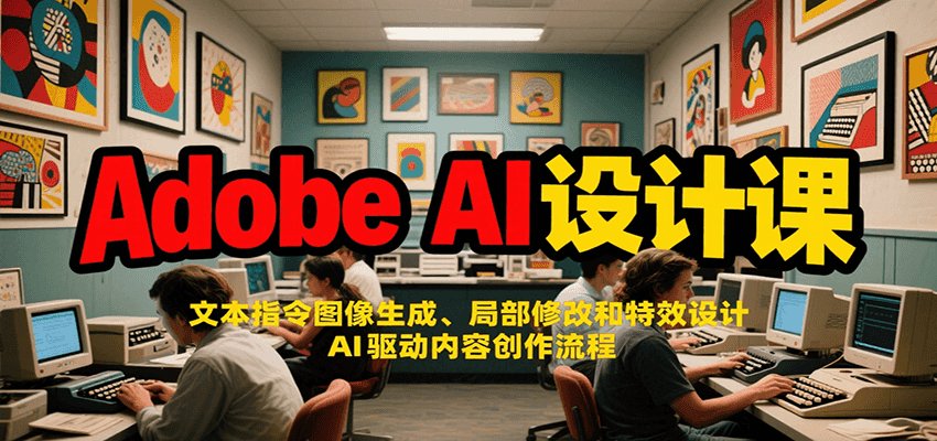 Adobe AI设计课：文本指令图像生成、局部修改和特效设计，AI驱动内容创作流程|无忧资源社