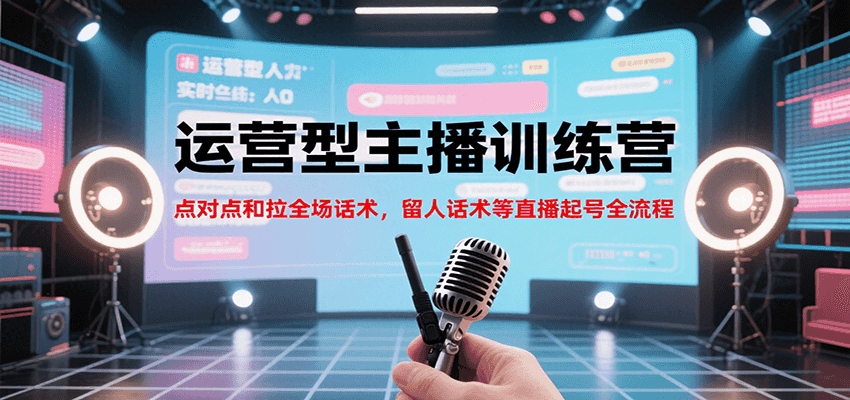 运营型主播训练营，点对点和拉全场话术，留人话术等直播起号全流程（更新7月）|无忧资源社
