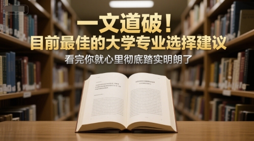 付费文章：一文道破！目前最佳的大学专业选择建议，看完你就心里彻底踏实明朗了|无忧资源社