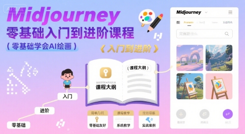midjourney零基础入门到进阶课程，零基础学会AI绘画|无忧资源社