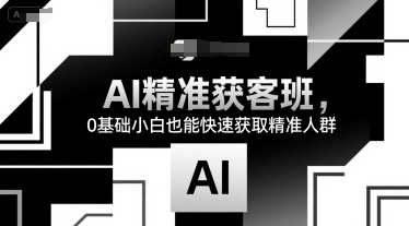AI精准获客班，0基础小白也能快速获取精准人群|无忧资源社