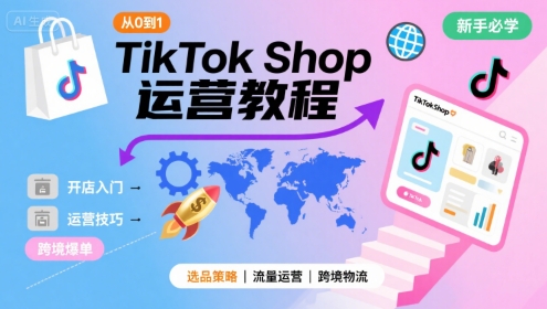 TikTok Shop从0到1运营教程，TikTok跨境电商新手必学课程|无忧资源社