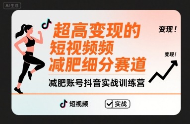 超高变现的短视频减肥细分赛道，减肥账号抖音实战训练营|无忧资源社