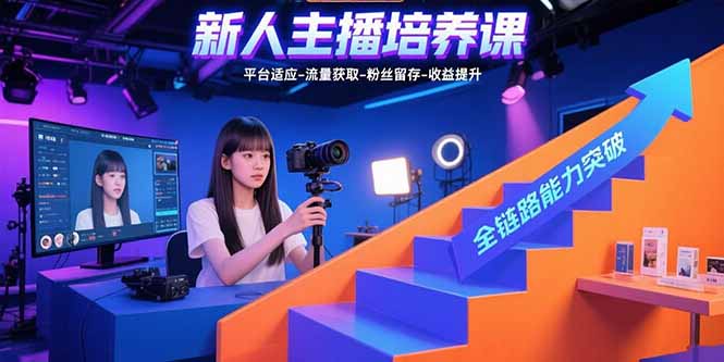 （15701期）新人主播培养课：平台适应-流量获取-粉丝留存-收益提升 全链路能力突破|无忧资源社