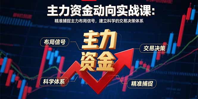 （15804期）主力资金动向实战课-8月：精准捕捉主力布局信号，建立科学的交易决策体系|无忧资源社