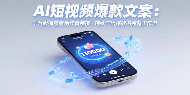 （15569期）AI短视频爆款文案：千万级播放量创作者亲授，持续产出爆款的完整工作流|无忧资源社