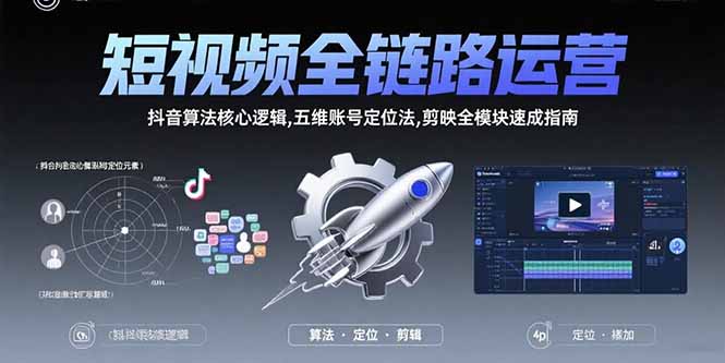 （15580期）短视频全链路运营：抖音算法核心逻辑,五维账号定位法,剪映全模块速成指南|无忧资源社