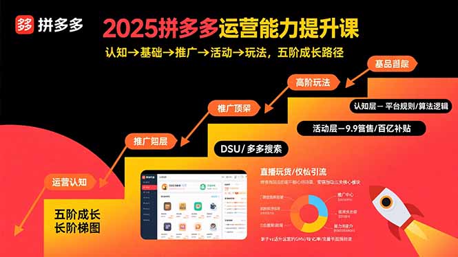 （15826期）2025拼多多运营能力提升课：认知→基础→推广→活动→玩法，五阶成长路径|无忧资源社