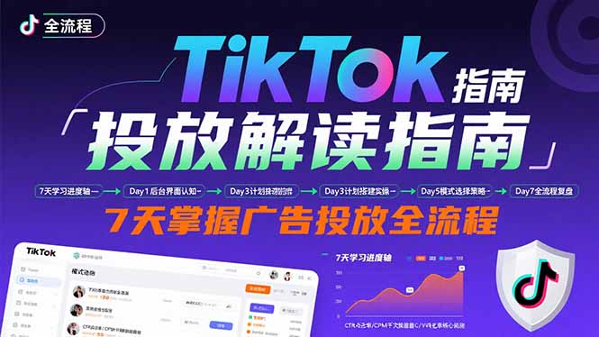 （15753期）TikTok投放解读指南：后台操作/计划建立/模式选择，7天掌握广告投放全流程|无忧资源社