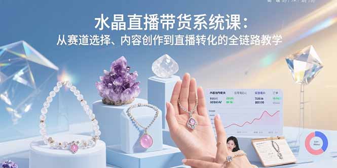 （15721期）水晶直播带货系统课：从赛道选择、内容创作到直播转化的全链路教学|无忧资源社