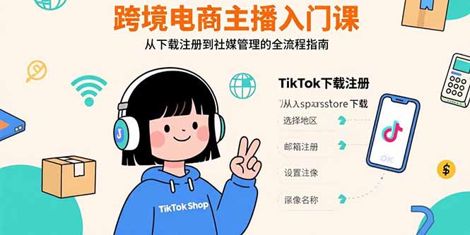 （15708期）跨境电商主播入门课，TikTok下载注册，支付工具配置，社媒账号管理全流程|无忧资源社