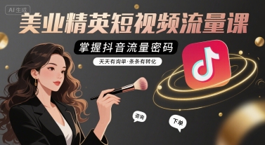 美业精英短视频流量课，掌握抖音流量密码，天天有询单，条条有转化|无忧资源社