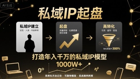 私域IP起盘，私域ip建立、起盘、高转化，打造年入千万的私域ip模型|无忧资源社