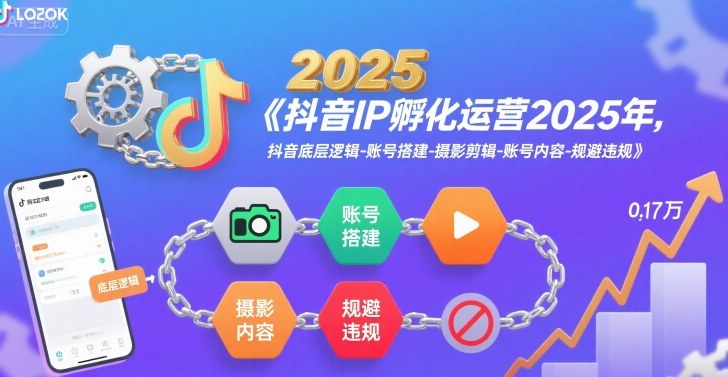 抖音IP孵化运营2025年，抖音底层逻辑-账号搭建-摄影剪辑-账号内容-规避违规|无忧资源社
