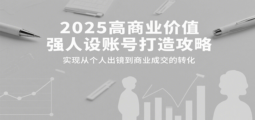 2025高商业价值强人设账号打造攻略，实现从个人出镜到商业成交的转化|无忧资源社