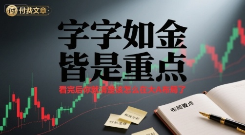 付费文章：字字如金 皆是重点， 看完后 你就清楚该怎么在大A布局了|无忧资源社
