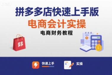 拼多多店快速上手版电商会计实操-电商财务教程|无忧资源社