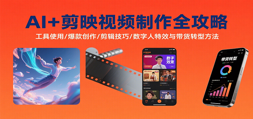 AI+剪映视频制作全攻略：工具使用/爆款创作/剪辑技巧/数字人特效与带货转型方法|无忧资源社