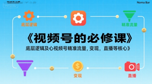 视频号的必修课，视频号的底层逻辑及核心视频号精准流量，变现，直播等核心|无忧资源社