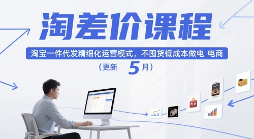 淘差价课程，淘宝一件代发精细化运营模式，不囤货低成本做电商（更新5月）|无忧资源社