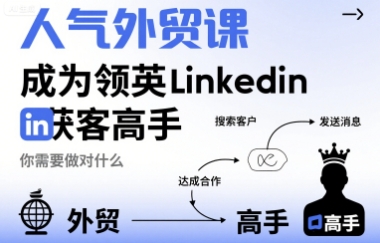 人气外贸课-成为领英Linkedin获客高手，你需要做对什么|无忧资源社