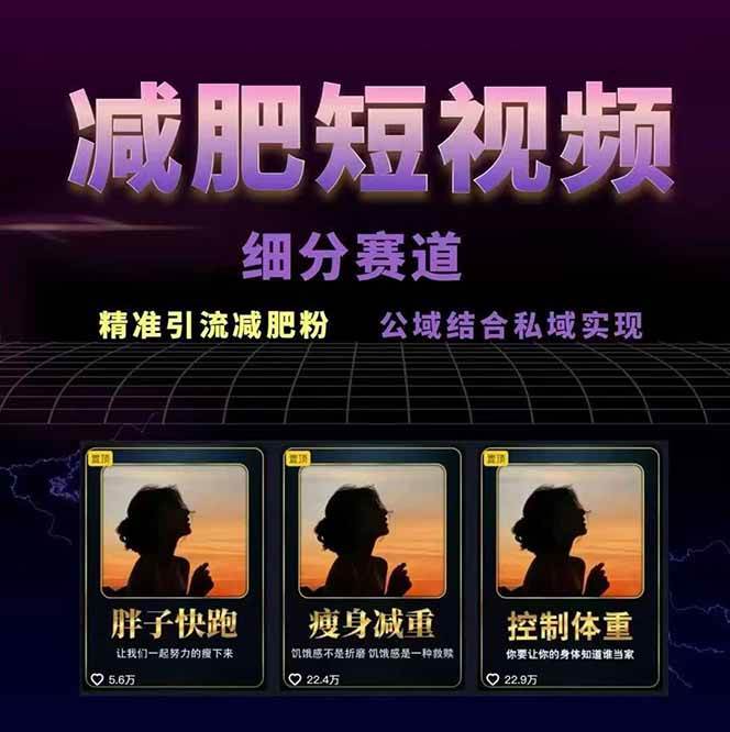 图片[2]|减肥短视频运营实战课：含素材制作、剪映教学，讲精准引流、变现设计与内容模板技巧|无忧资源社