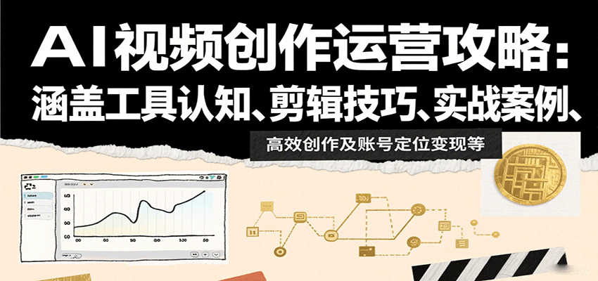 AI视频创作运营攻略：涵盖工具认知、剪辑技巧、实战案例、高效创作及账号定位变现等|无忧资源社