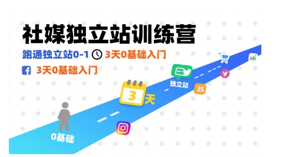 社媒独立站训练营，跑通独立站0-1，3天0基础入门|无忧资源社